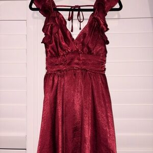 Altar'd State Burgundy Backless Dress